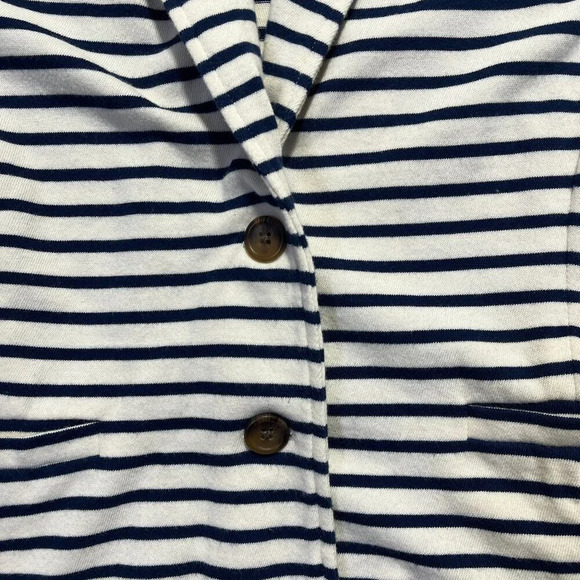 J CREW Factory Striped Blazer Navy Cream Size Small - Picture 3 of 12